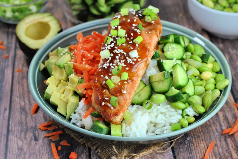 Teriyaki Salmon Rice Bowls