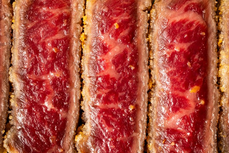 Close-up of Juicy Beef Cutlet Coating