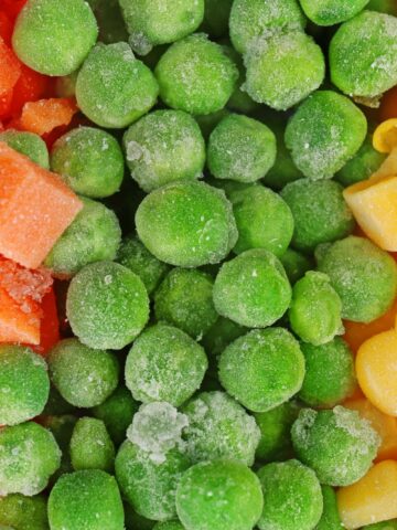 Frozen vegetable mix background
