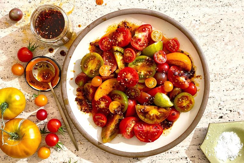 Chili Crisp Tomato Salad