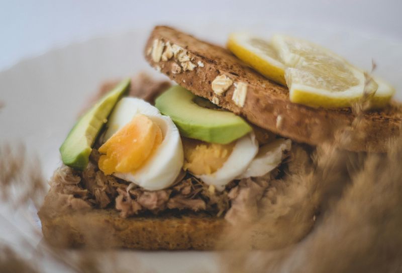Avocado Toast with Boiled Egg and Tuna