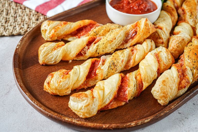 Tomato And Mozzarella Puff Pastry Twists