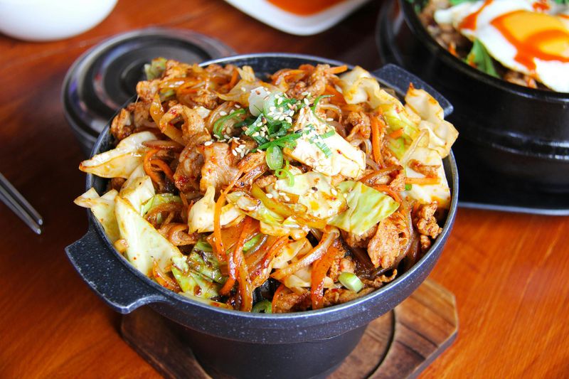 Cooked Food on Black Bucket