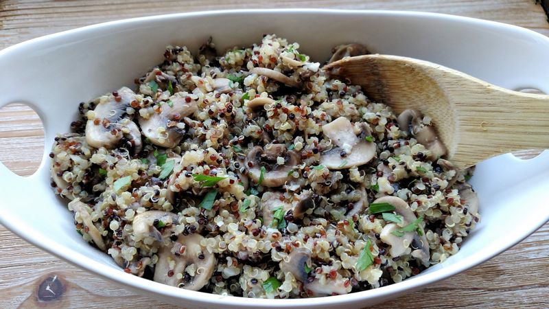 Garlic Butter Mushroom Quinoa