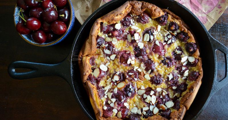Cherry And Almond Dutch Baby Pancake