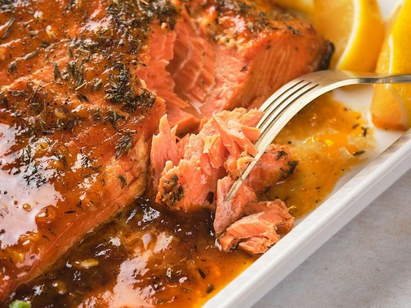 Salmon With Honey Mustard Glaze