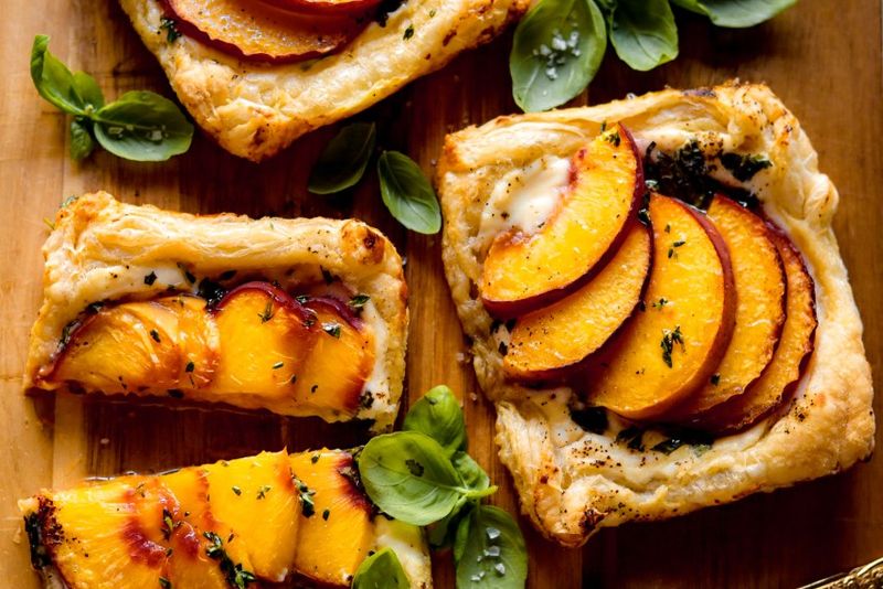 Roasted Peach And Ricotta Tart