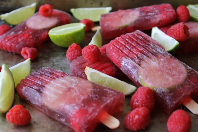 Raspberry Lime Popsicles
