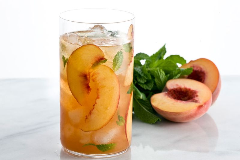 Peach And Mint Iced Tea