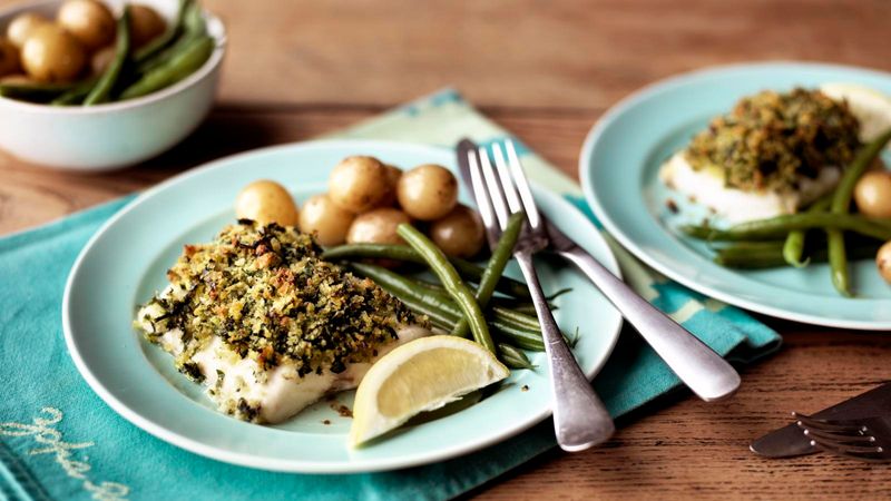 Baked Cod With Herby Breadcrumb Topping