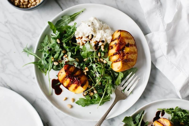 Grilled Peach Salad With Burrata