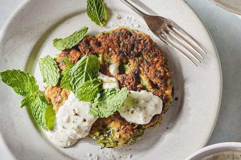 Courgette Fritters With Mint Yoghurt