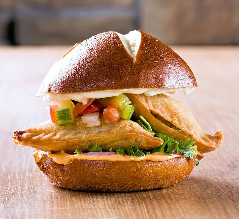 Indian Samosa Burger