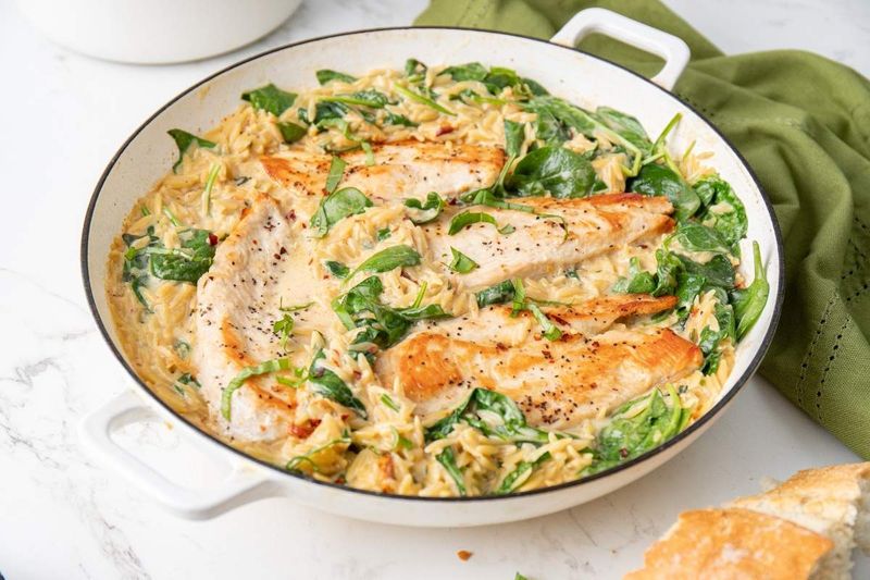 Buttery Garlic Chicken Orzo
