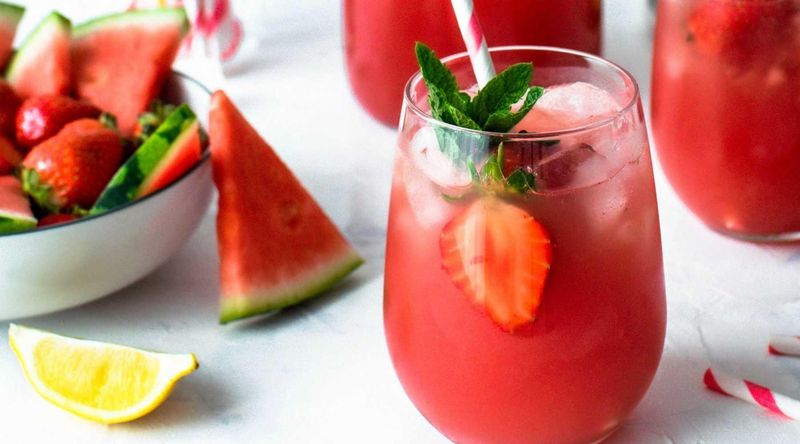 Watermelon And Strawberry Juice