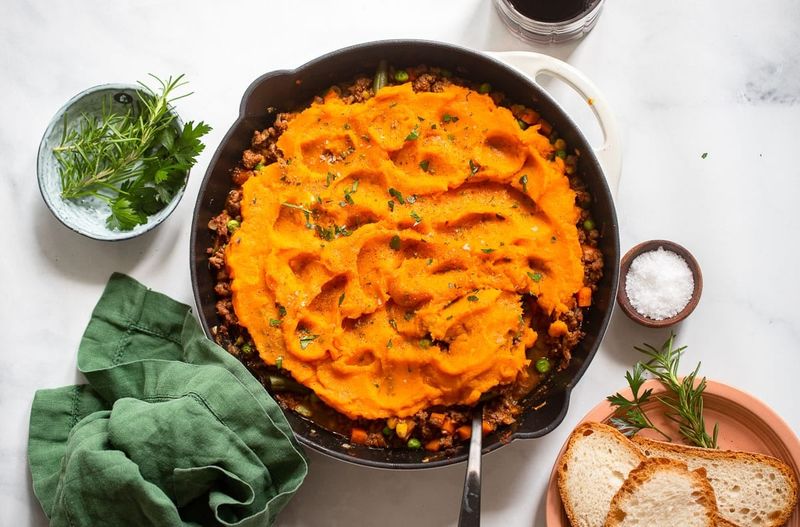 Deconstructed Shepherd's Pie With Sweet Potato Clouds