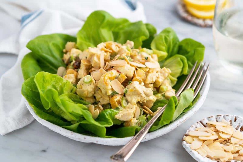 Coronation Chicken Lettuce Wraps With Mango Salsa