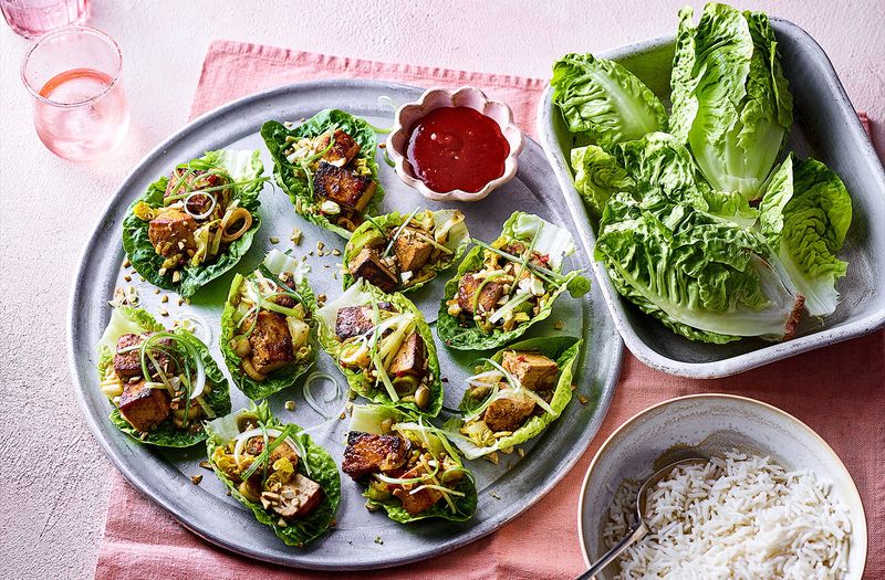 Asian-Style Lettuce Wraps With Crispy Tofu