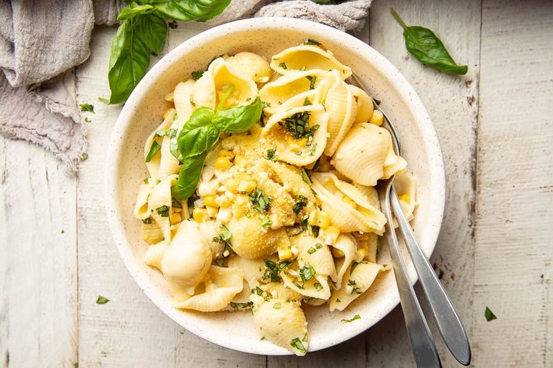 Summer Corn Pasta With Basil
