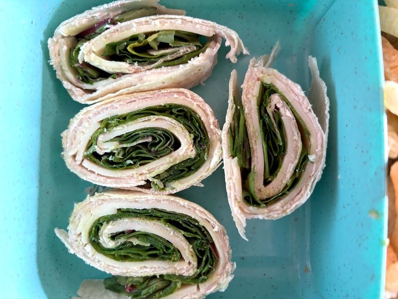 Wholegrain Wrap Bites With Turkey And Spinach