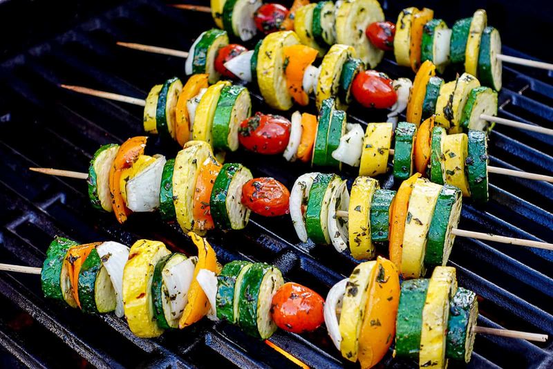 Grilled Courgette And Squash Skewers