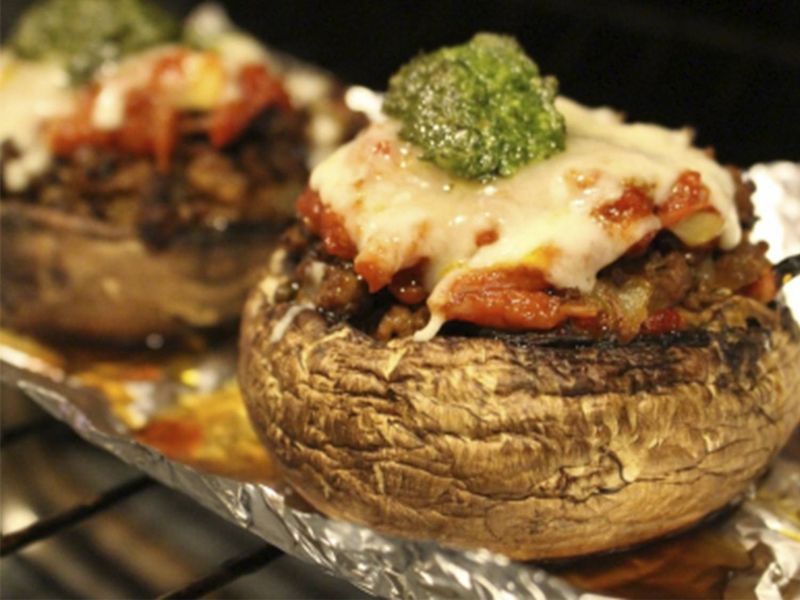 Beef Stuffed Portobello Mushrooms