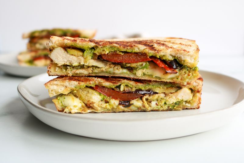 Pesto And Veggie Panini