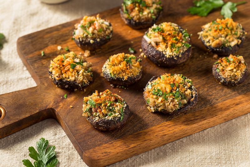 Black Pudding Stuffed Portobello Mushrooms