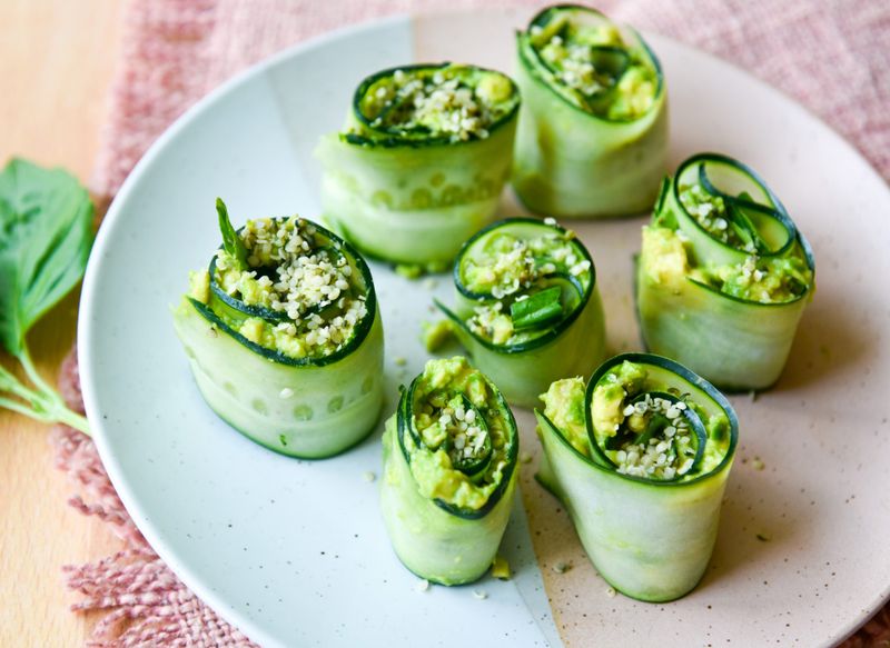 Cucumber Avocado Sushi Rolls