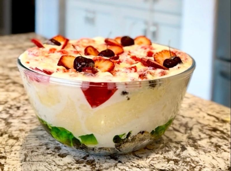 Hyacinth - Fruit Trifle With Custard
