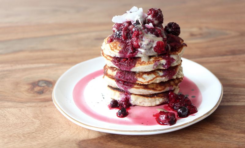 Coconut Flour Pancakes With Sugar Free Syrup