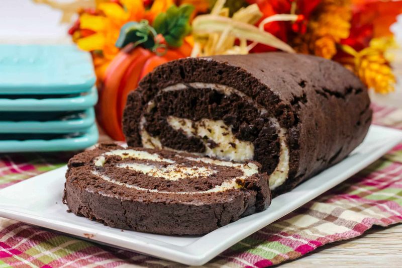 Chocolate Pumpkin Roll Cake