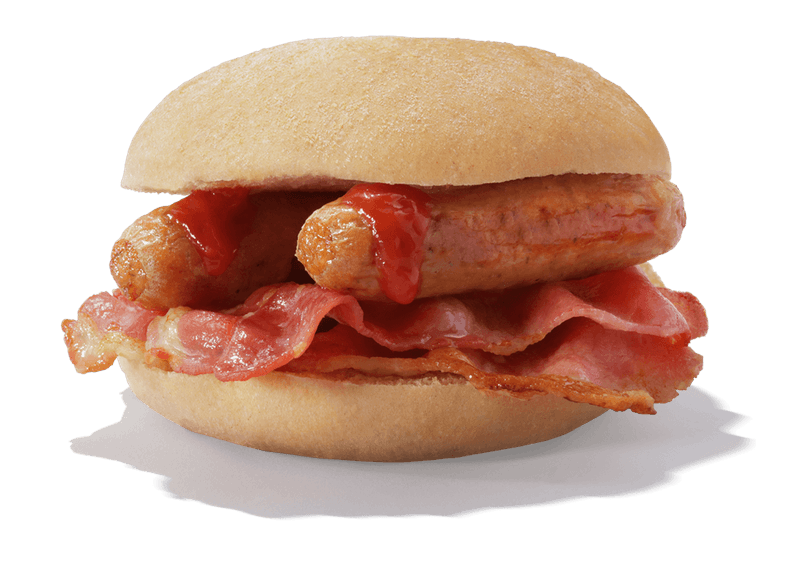 Greggs Bacon & Sausage Breakfast Roll