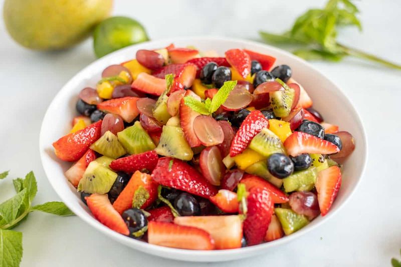 Homemade Fruit Salad With Mint