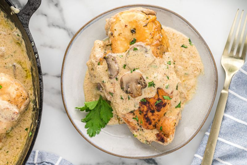 Creamy Mushroom Stuffed Chicken Breasts
