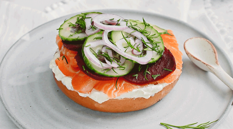 Smoked Salmon And Cream Cheese Bagel