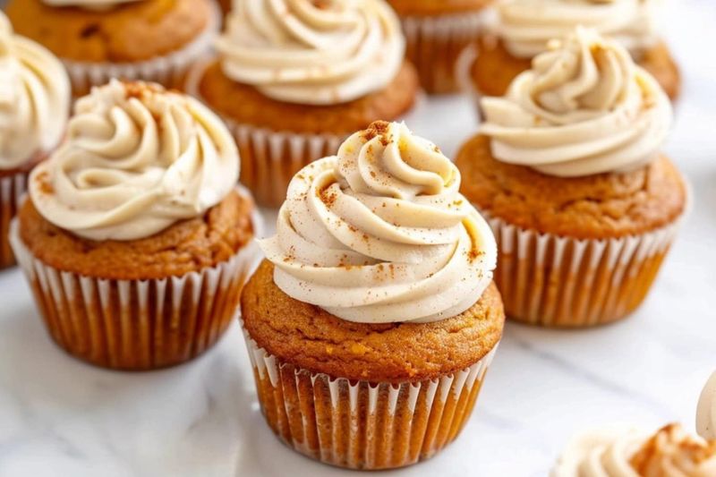 Pumpkin Cupcakes With Cream Cheese Frosting