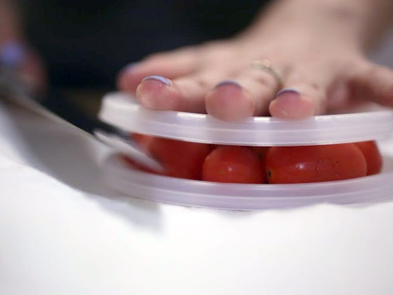 Slice Cherry Tomatoes In Seconds