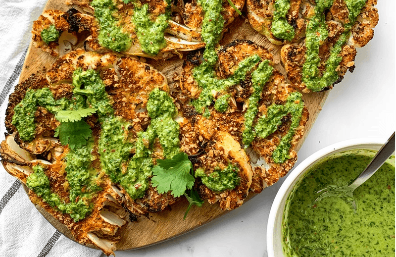 Cauliflower Steaks With Chimichurri Sauce