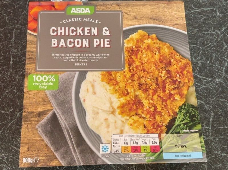 Asda 4 Creamy Chicken And Bacon Pies