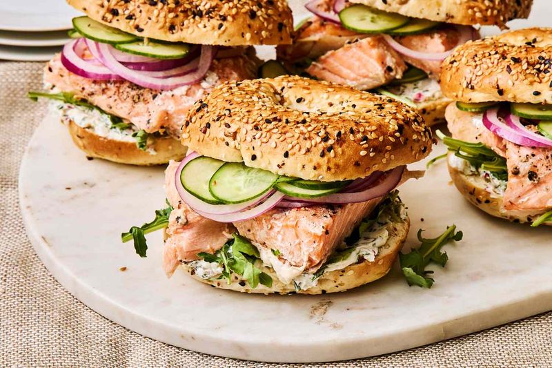 Salmon And Cream Cheese Bagels