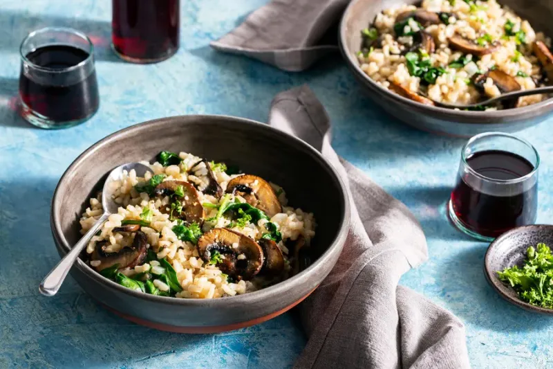 Mushroom And Spinach Risotto