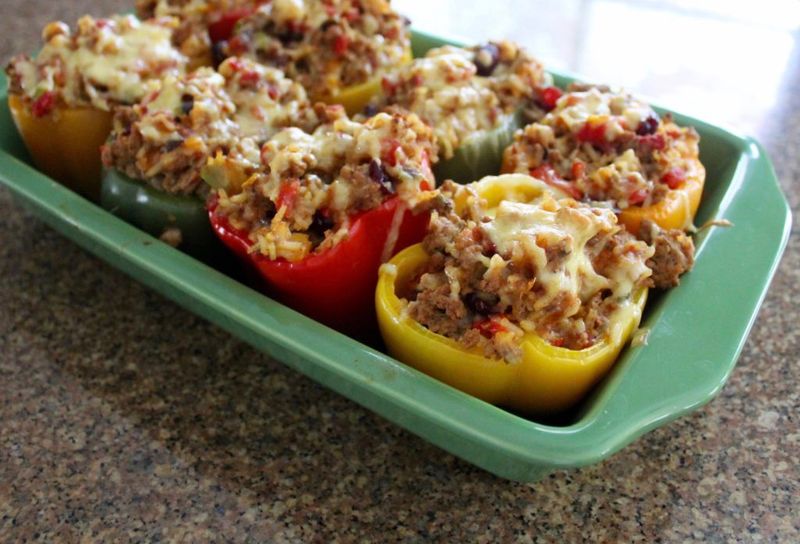 Turkey And Cranberry Stuffed Peppers