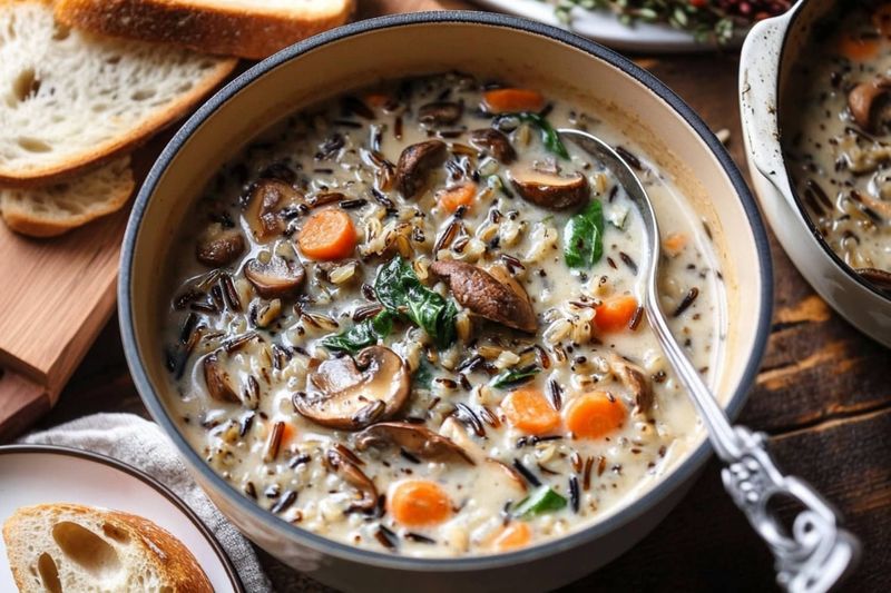 Creamy Mushroom And Wild Rice Stew