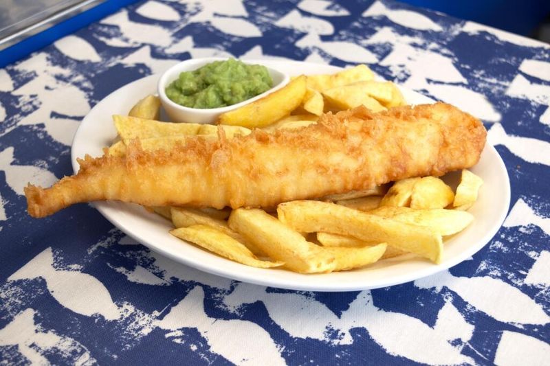Fish And Chips With Mushy Peas