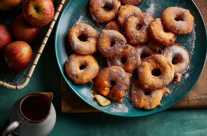 Spiced Apple Doughnuts With Cinnamon Sugar