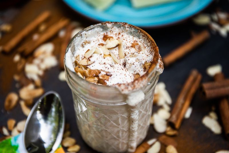 Ricotta Cheese With Cinnamon And Chopped Nuts