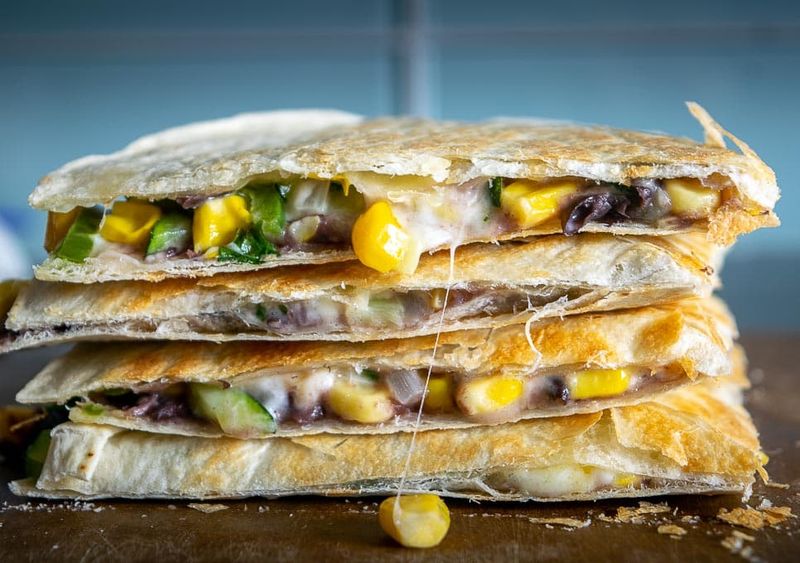 Corn And Courgette Quesadillas