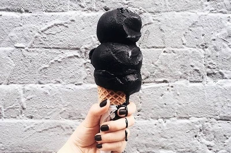 Charcoal-Infused Drinks And Ice Cream