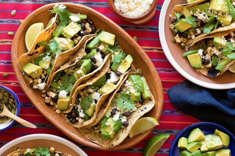 Charred Corn And Black Bean Tacos